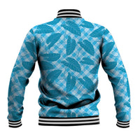 Blue Hawaii Kalo Palaka Motifs Baseball Jacket Hawaiian Taro Leaves Elegant Vibes - Polynesian Pride