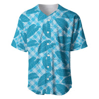 Blue Hawaii Kalo Palaka Motifs Baseball Jersey Hawaiian Taro Leaves Elegant Vibes - Polynesian Pride