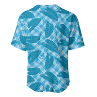 Blue Hawaii Kalo Palaka Motifs Baseball Jersey Hawaiian Taro Leaves Elegant Vibes LT14 - Polynesian Pride
