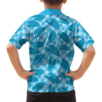 Blue Hawaii Kalo Palaka Motifs Family Matching Short Sleeve Bodycon Dress and Hawaiian Shirt Hawaiian Taro Leaves Elegant Vibes LT14 - Polynesian Pride