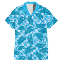 Blue Hawaii Kalo Palaka Motifs Family Matching Summer Maxi Dress and Hawaiian Shirt Hawaiian Taro Leaves Elegant Vibes LT14 Dad's Shirt - Short Sleeve Blue - Polynesian Pride