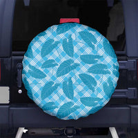 Blue Hawaii Kalo Palaka Motifs Spare Tire Cover Hawaiian Taro Leaves Elegant Vibes - Polynesian Pride