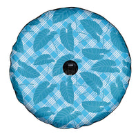 Blue Hawaii Kalo Palaka Motifs Spare Tire Cover Hawaiian Taro Leaves Elegant Vibes - Polynesian Pride