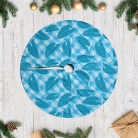 Blue Hawaii Kalo Palaka Motifs Tree Skirt Hawaiian Taro Leaves Elegant Vibes - Polynesian Pride