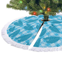 Blue Hawaii Kalo Palaka Motifs Tree Skirt Hawaiian Taro Leaves Elegant Vibes - Polynesian Pride