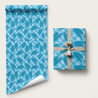Blue Hawaii Kalo Palaka Motifs Wrapping Paper Hawaiian Taro Leaves Elegant Vibes - Polynesian Pride