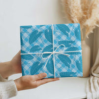 Blue Hawaii Kalo Palaka Motifs Wrapping Paper Hawaiian Taro Leaves Elegant Vibes - Polynesian Pride