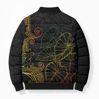 Aloha Hawaii Kalo Bomber Puffer Jacket Reggae Taro Polynesian Pattern - Polynesian Pride