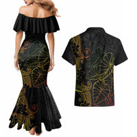 Aloha Hawaii Kalo Couples Matching Mermaid Dress and Hawaiian Shirt Reggae Taro Polynesian Pattern LT14 - Polynesian Pride