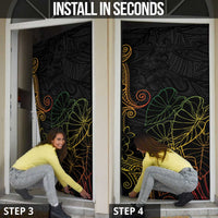 Aloha Hawaii Kalo Door Cover Reggae Taro Polynesian Pattern - Polynesian Pride