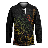 Aloha Hawaii Kalo Hockey Jersey Reggae Taro Polynesian Pattern - Polynesian Pride