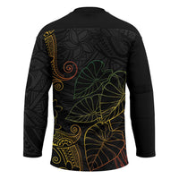Aloha Hawaii Kalo Hockey Jersey Reggae Taro Polynesian Pattern - Polynesian Pride