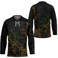 Aloha Hawaii Kalo Hockey Jersey Reggae Taro Polynesian Pattern - Polynesian Pride