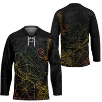 Aloha Hawaii Kalo Hockey Jersey Reggae Taro Polynesian Pattern - Polynesian Pride
