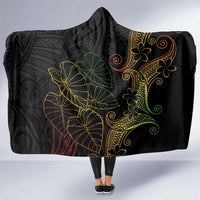 Aloha Hawaii Kalo Hooded Blanket Reggae Taro Polynesian Pattern - Polynesian Pride