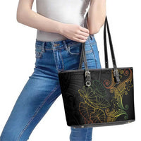 Aloha Hawaii Kalo Leather Tote Bag Reggae Taro Polynesian Pattern - Polynesian Pride