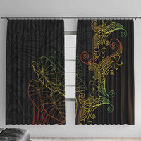Aloha Hawaii Kalo Window Curtain Reggae Taro Polynesian Pattern - Polynesian Pride