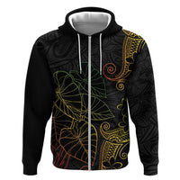Aloha Hawaii Kalo Zip Hoodie Reggae Taro Polynesian Pattern - Polynesian Pride