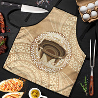 Tonga Skink Kava Bowl Apron Vintage Tongan Ngatu Pattern LT14 Brown - Polynesian Pride