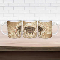 Tonga Skink Kava Bowl Ceramic Mug Vintage Tongan Ngatu Pattern LT14 - Polynesian Pride