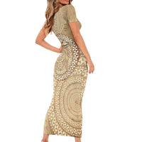 Tonga Ngatu Turtle Family Matching Short Sleeve Bodycon Dress and Hawaiian Shirt Vintage Tongan Tapa Cloth LT14 - Polynesian Pride