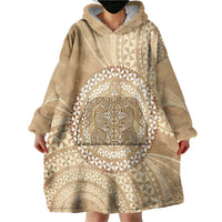 Tonga Ngatu Turtle Wearable Blanket Hoodie Vintage Tongan Tapa Cloth