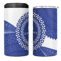 Queen Salote College 100th Anniversary 4 in 1 Can Cooler Tumbler Est 1926 Kolisi Fefine Tongan Ngatu Pattern LT14 One Size: 16 oz Blue - Polynesian Pride