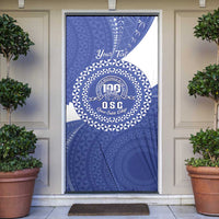 Queen Salote College 100th Anniversary Personalized Door Cover Est 1926 Kolisi Fefine Tongan Ngatu Pattern LT14 Blue - Polynesian Pride