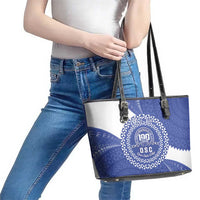Queen Salote College 100th Anniversary Personalized Leather Tote Bag Est 1926 Kolisi Fefine Tongan Ngatu Pattern LT14 - Polynesian Pride