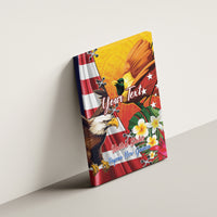 Personalised United States And Papua New Guinea Canvas Wall Art USA Eagle With PNG Bird Of Paradise