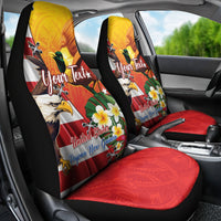 Personalised United States And Papua New Guinea Car Seat Cover USA Eagle With PNG Bird Of Paradise