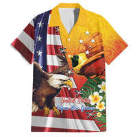 Personalised United States And Papua New Guinea Family Matching Long Sleeve Bodycon Dress and Hawaiian Shirt USA Eagle With PNG Bird Of Paradise
