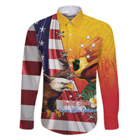 Personalised United States And Papua New Guinea Family Matching Summer Maxi Dress and Hawaiian Shirt USA Eagle With PNG Bird Of Paradise