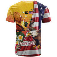 Personalised United States And Papua New Guinea T Shirt USA Eagle With PNG Bird Of Paradise