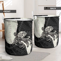 Black Polynesia Tribal Octopus Tattoo Laundry Basket Pikake Lei Polynesian Pattern