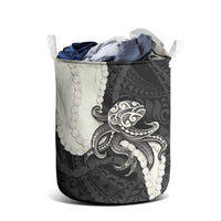 Black Polynesia Tribal Octopus Tattoo Laundry Basket Pikake Lei Polynesian Pattern