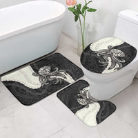 Black Polynesia Tribal Octopus Tattoo Bathroom Set Pikake Lei Polynesian Pattern LT14 - Polynesian Pride