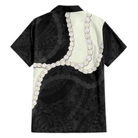 Black Polynesia Tribal Octopus Tattoo Family Matching Summer Maxi Dress and Hawaiian Shirt Pikake Lei Polynesian Pattern LT14 - Polynesian Pride