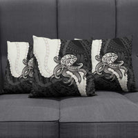 Black Polynesia Tribal Octopus Tattoo Pillow Cover Pikake Lei Polynesian Pattern LT14 - Polynesian Pride