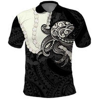 Black Polynesia Tribal Octopus Tattoo Polo Shirt Pikake Lei Polynesian Pattern