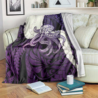 Purple Galaxy Polynesia Tribal Octopus Tattoo Blanket Pikake Lei Polynesian Pattern