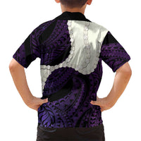 Purple Galaxy Polynesia Tribal Octopus Tattoo Kid Hawaiian Shirt Pikake Lei Polynesian Pattern LT14 - Polynesian Pride