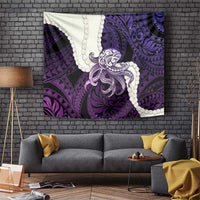 Purple Galaxy Polynesia Tribal Octopus Tattoo Tapestry Pikake Lei Polynesian Pattern LT14 Purple - Polynesian Pride