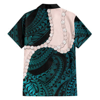 Teal Galaxy Polynesia Tribal Octopus Tattoo Family Matching Mermaid Dress and Hawaiian Shirt Pikake Lei Polynesian Pattern
