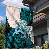 Teal Galaxy Polynesia Tribal Octopus Tattoo Garden Flag Pikake Lei Polynesian Pattern LT14 - Polynesian Pride