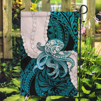 Teal Galaxy Polynesia Tribal Octopus Tattoo Garden Flag Pikake Lei Polynesian Pattern LT14 Garden Flag Teal - Polynesian Pride