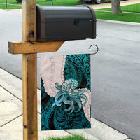 Teal Galaxy Polynesia Tribal Octopus Tattoo Garden Flag Pikake Lei Polynesian Pattern LT14 - Polynesian Pride