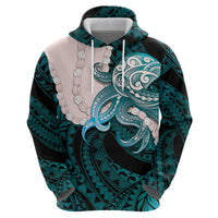 Teal Galaxy Polynesia Tribal Octopus Tattoo Hoodie Pikake Lei Polynesian Pattern