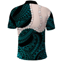Teal Galaxy Polynesia Tribal Octopus Tattoo Polo Shirt Pikake Lei Polynesian Pattern LT14 - Polynesian Pride