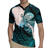Teal Galaxy Polynesia Tribal Octopus Tattoo Rugby Jersey Pikake Lei Polynesian Pattern LT14 - Polynesian Pride